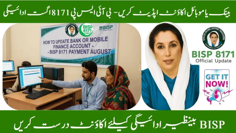 How to Update Bank or Mobile Finance Account Correctly for BISP 8171 Payment August